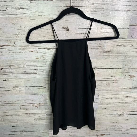 WAYF black tank top blouse lace lace  up size xs - Picture 7 of 7